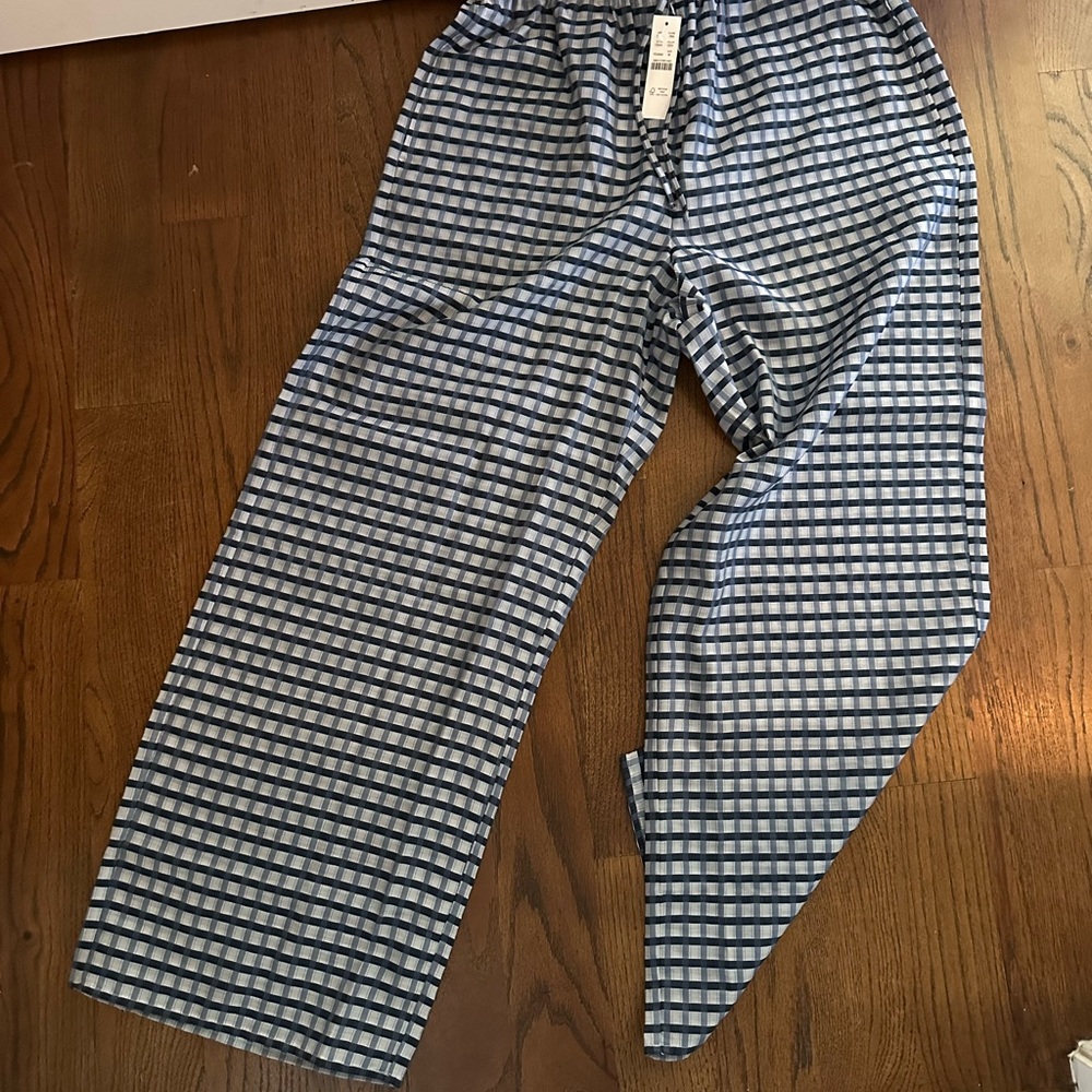 J. Crew Blue and White Checkered Pants
